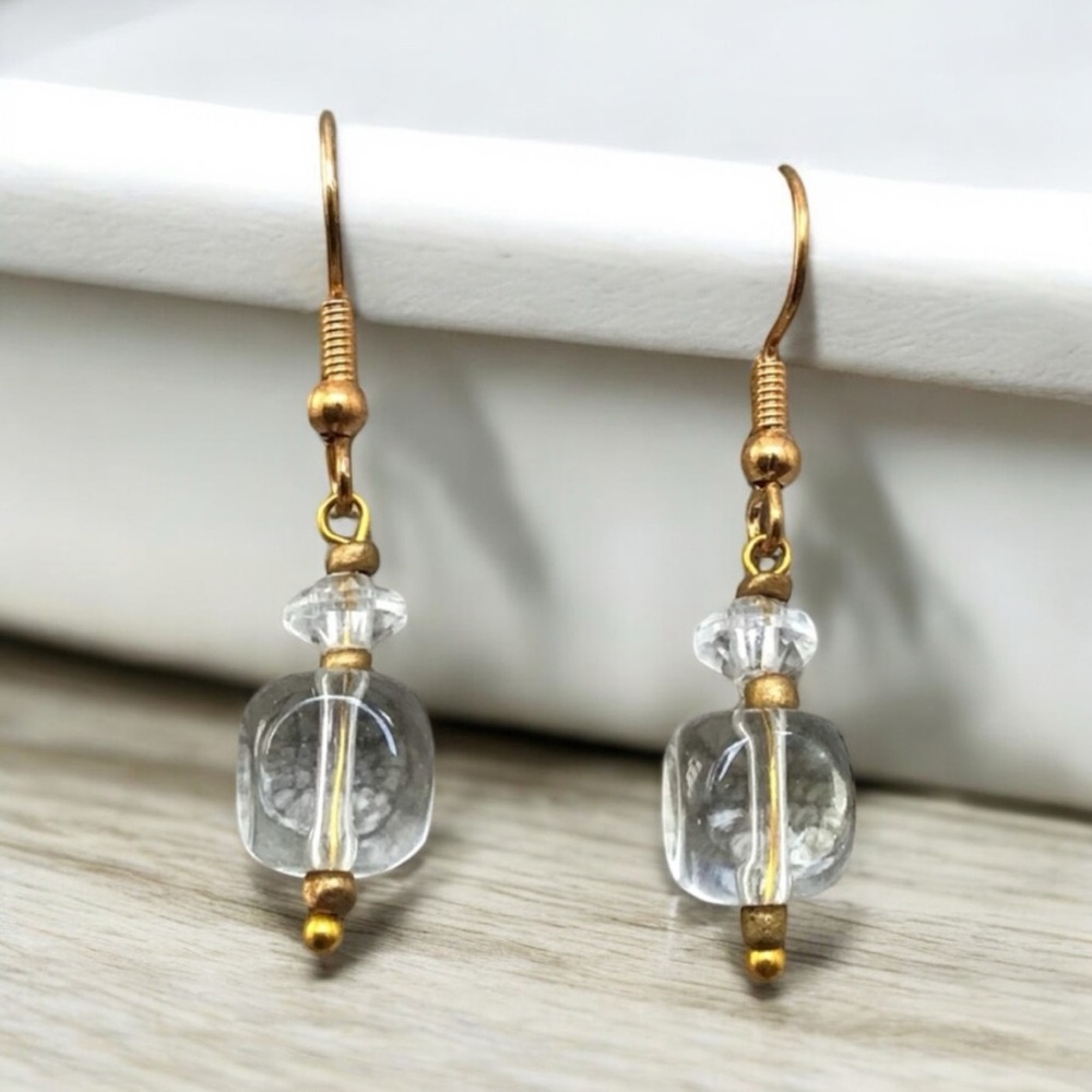 Handcrafted Glass Lampwork Bead Earrings | Gold And Glass Beads Handmade